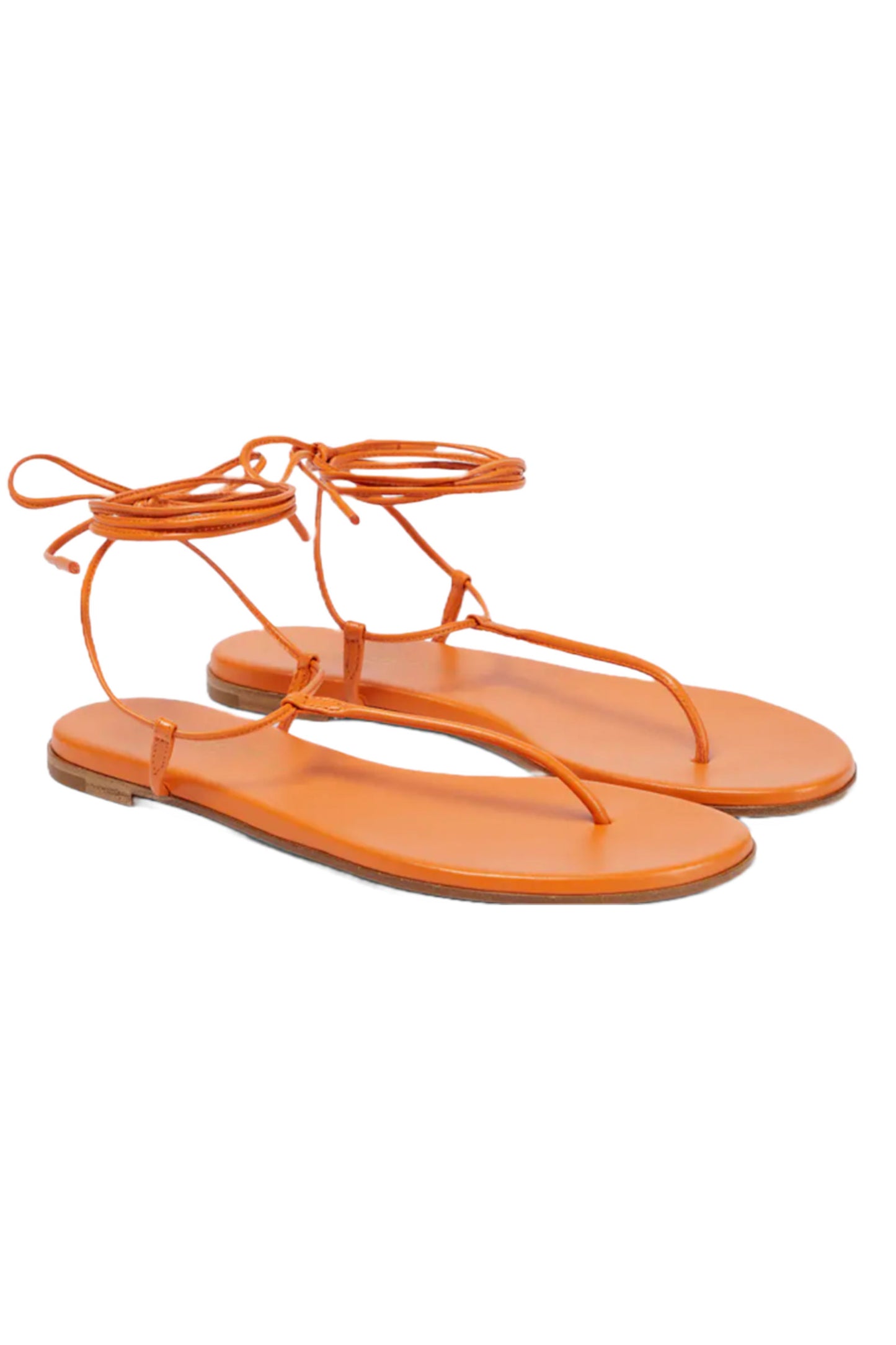 Orange Gwyneth Leather Thong Sandals
