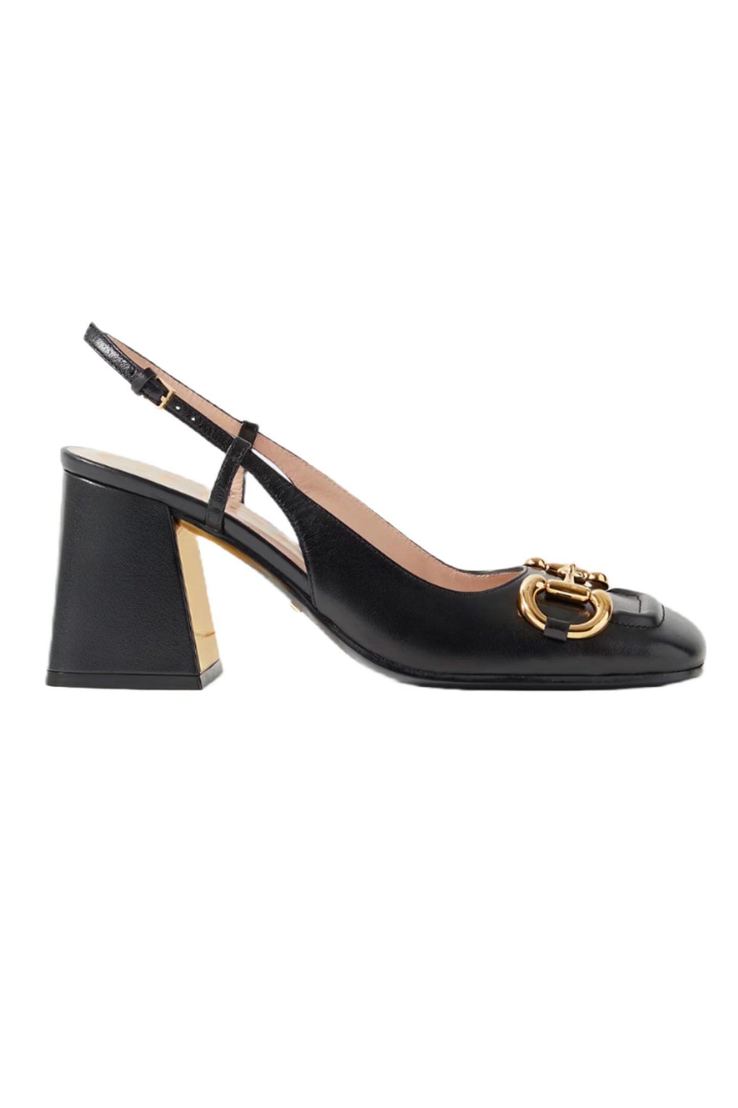 Baby Horsebit-detailed Leather Slingback Pumps