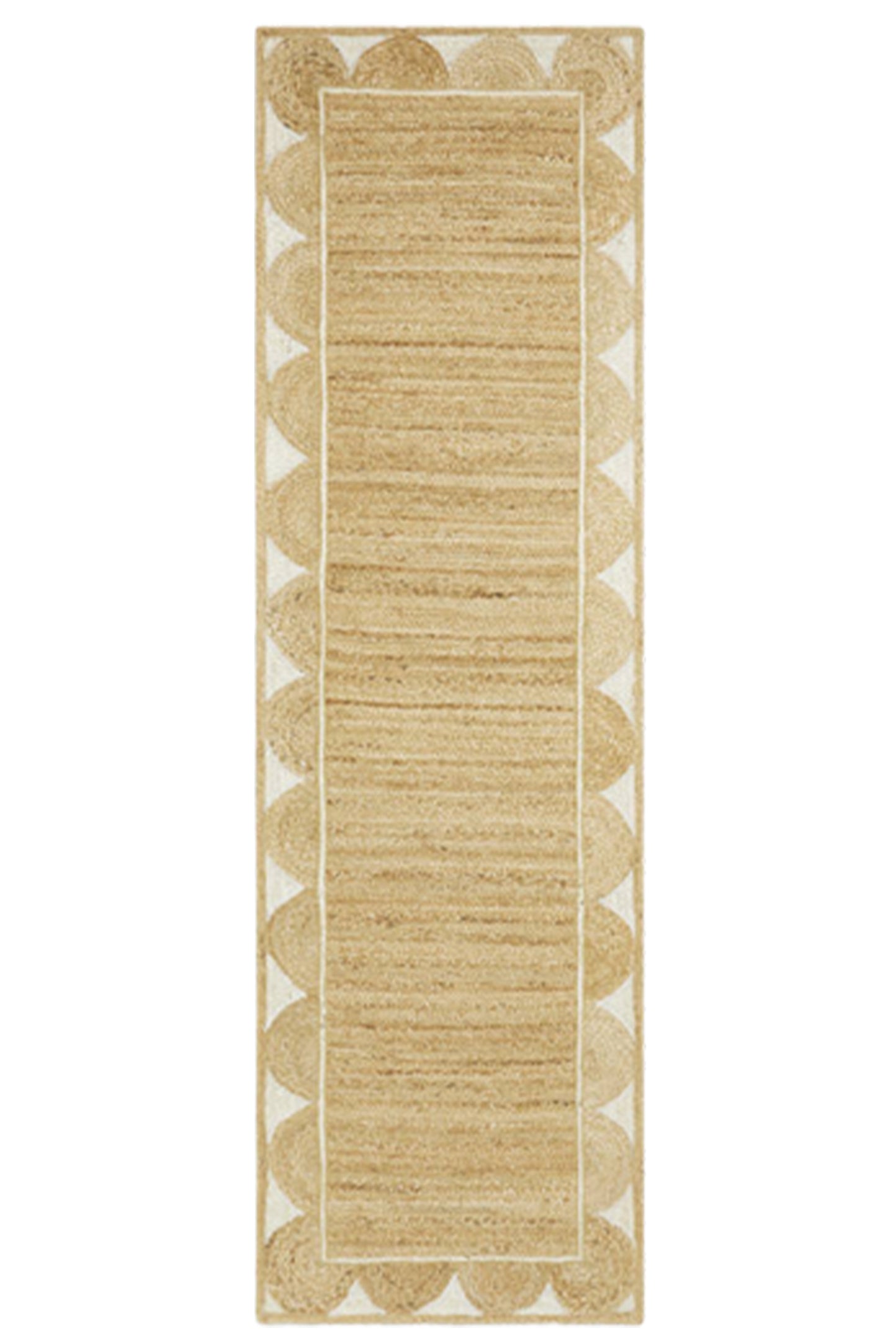 Hand Woven Scalloped Jute Runner Rug