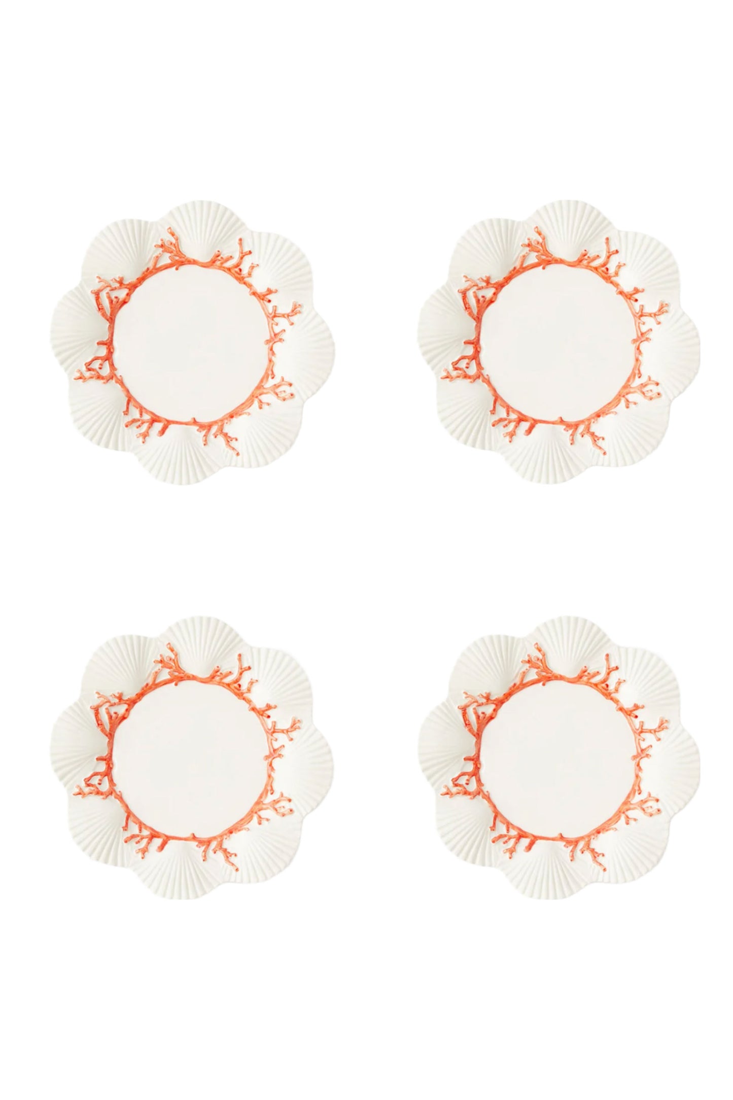 Set Of Four Saint Jacques Ceramic Side Plates