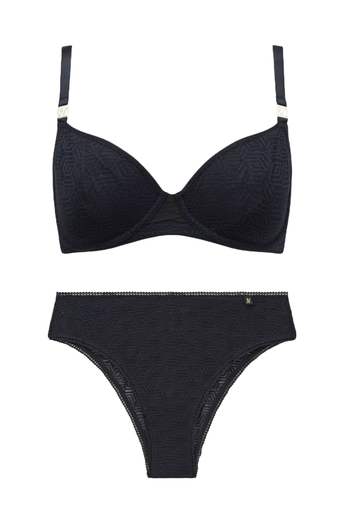 The Lift Black Balcony Bra And Briefs