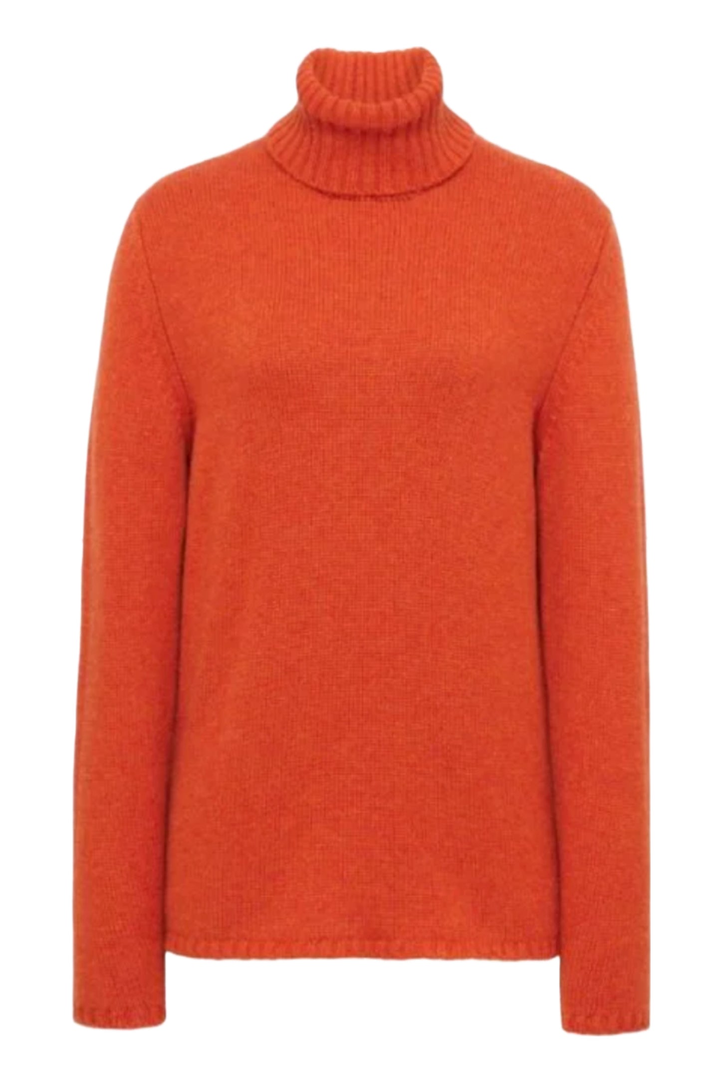 Orange Cashmere Roll Neck Jumper