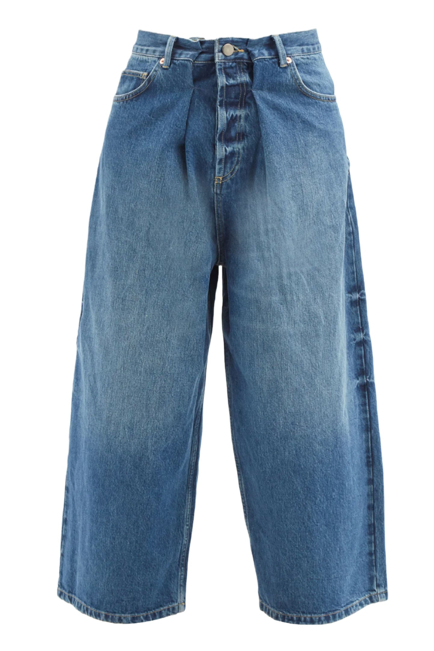 Extra Fold Organic-cotton Blend Wide-leg Jeans
