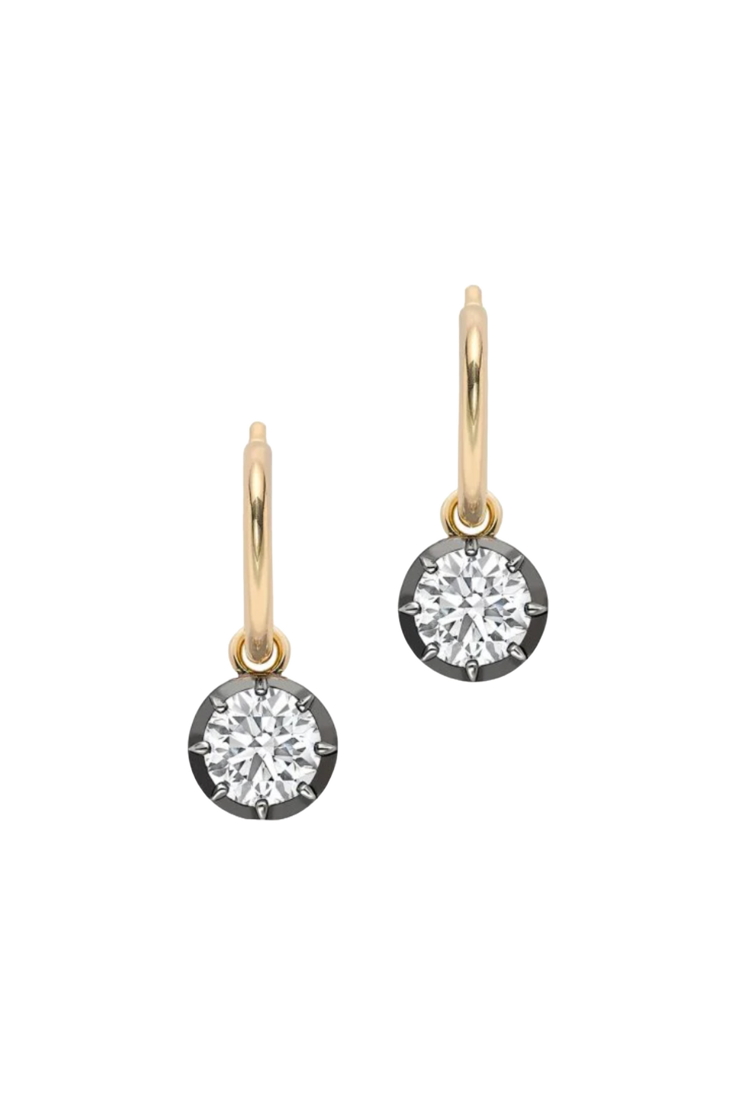 0.70ct Diamond & Blackened Gold Gypset Hoop Earrings
