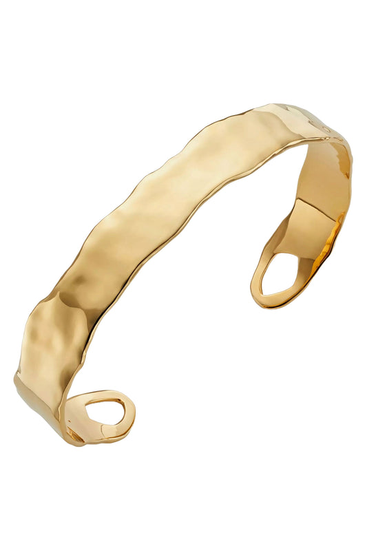 Gold Plated Vermeil Silver Siren Muse Thin Cuff Bracelet
