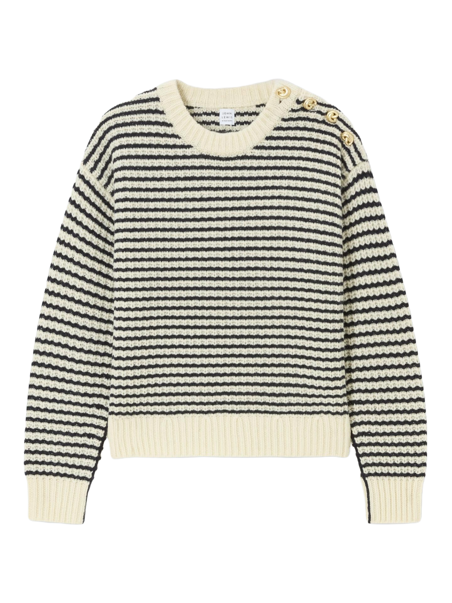 Striped Textured Wool Blend Knit Jumper