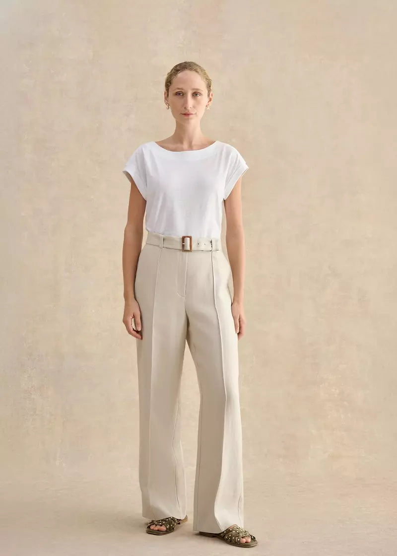 Zainah Linen Wide Leg Trousers