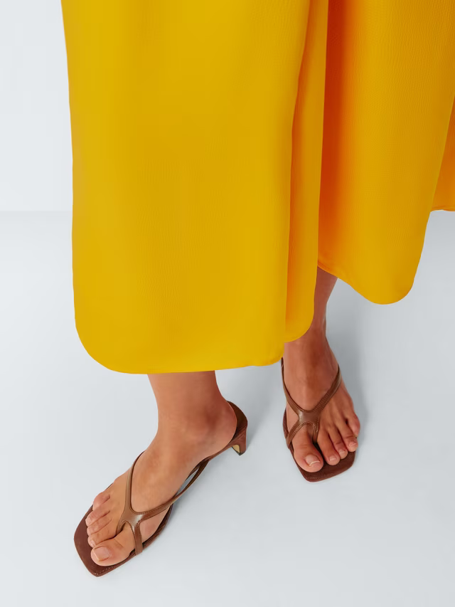 Barely There Leather Mule Sandals in Brown Chocolate