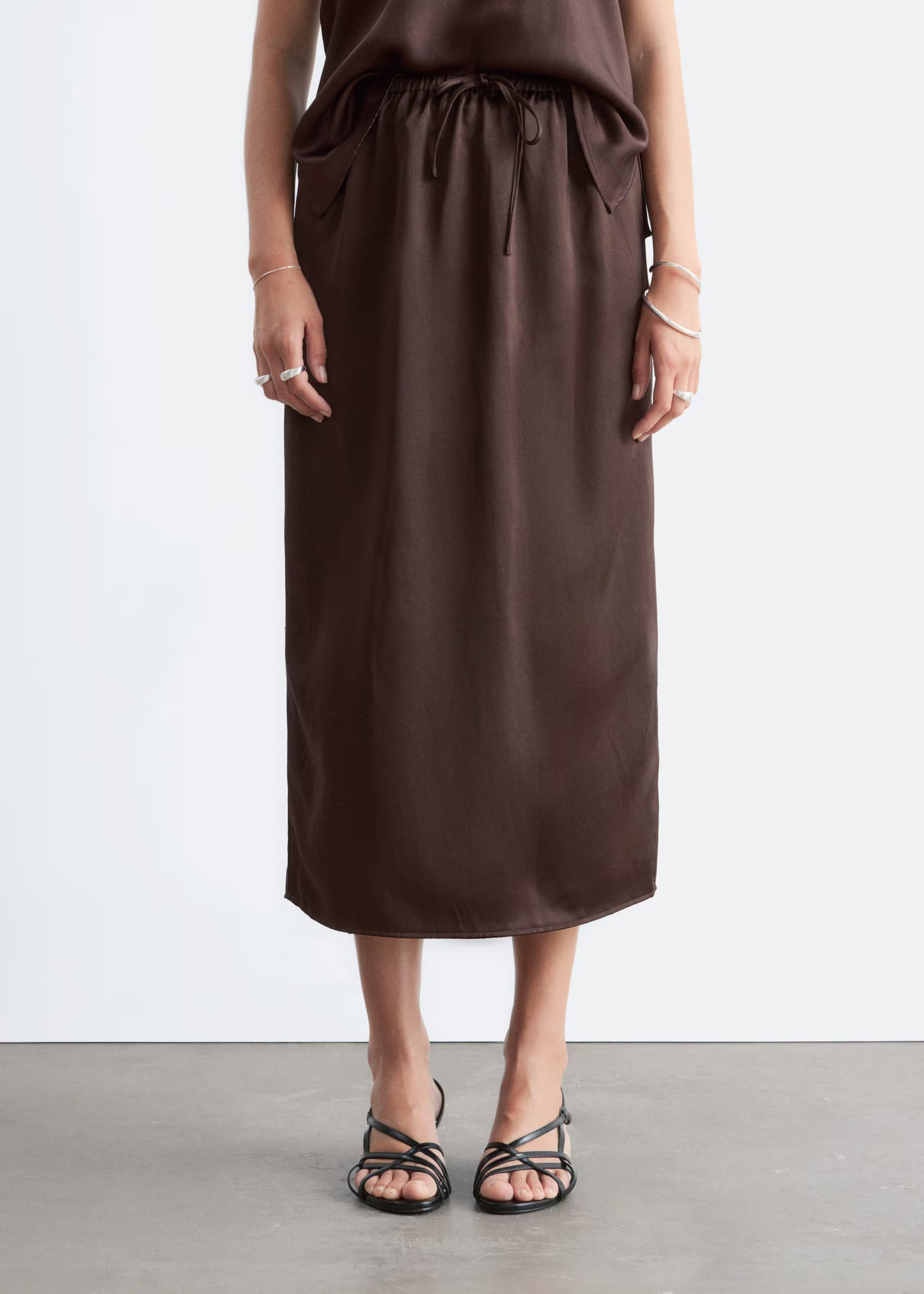 Drawstring Midi Skirt