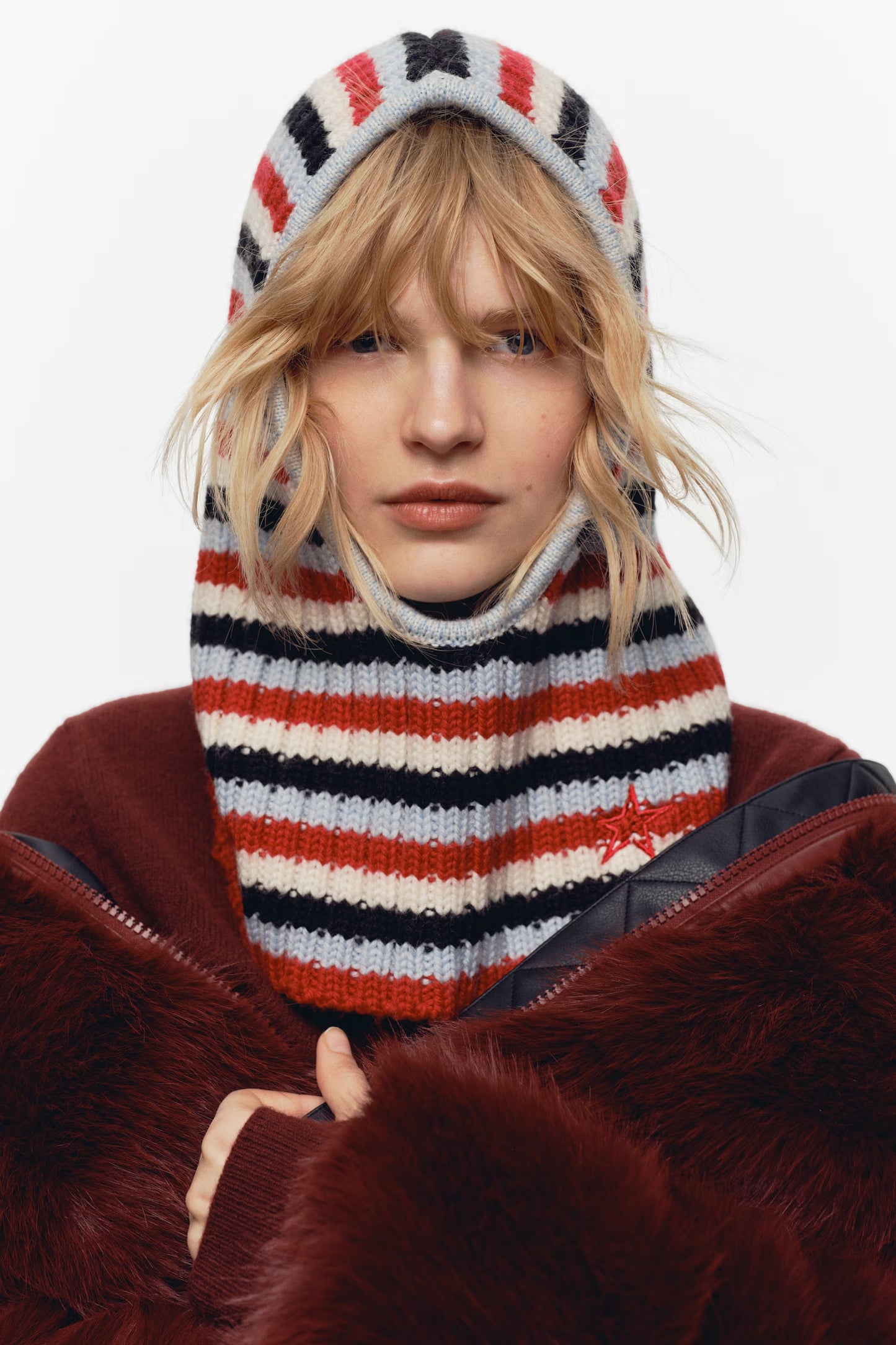 Rib-knit Wool Balaclava