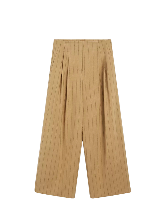 Darted Wide-leg Trousers