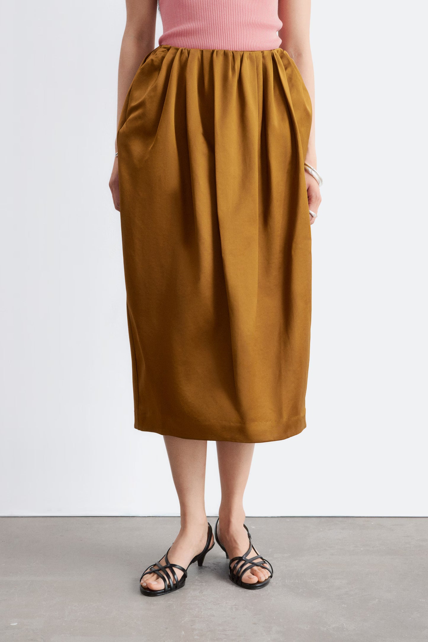 Satin Midi Skirt