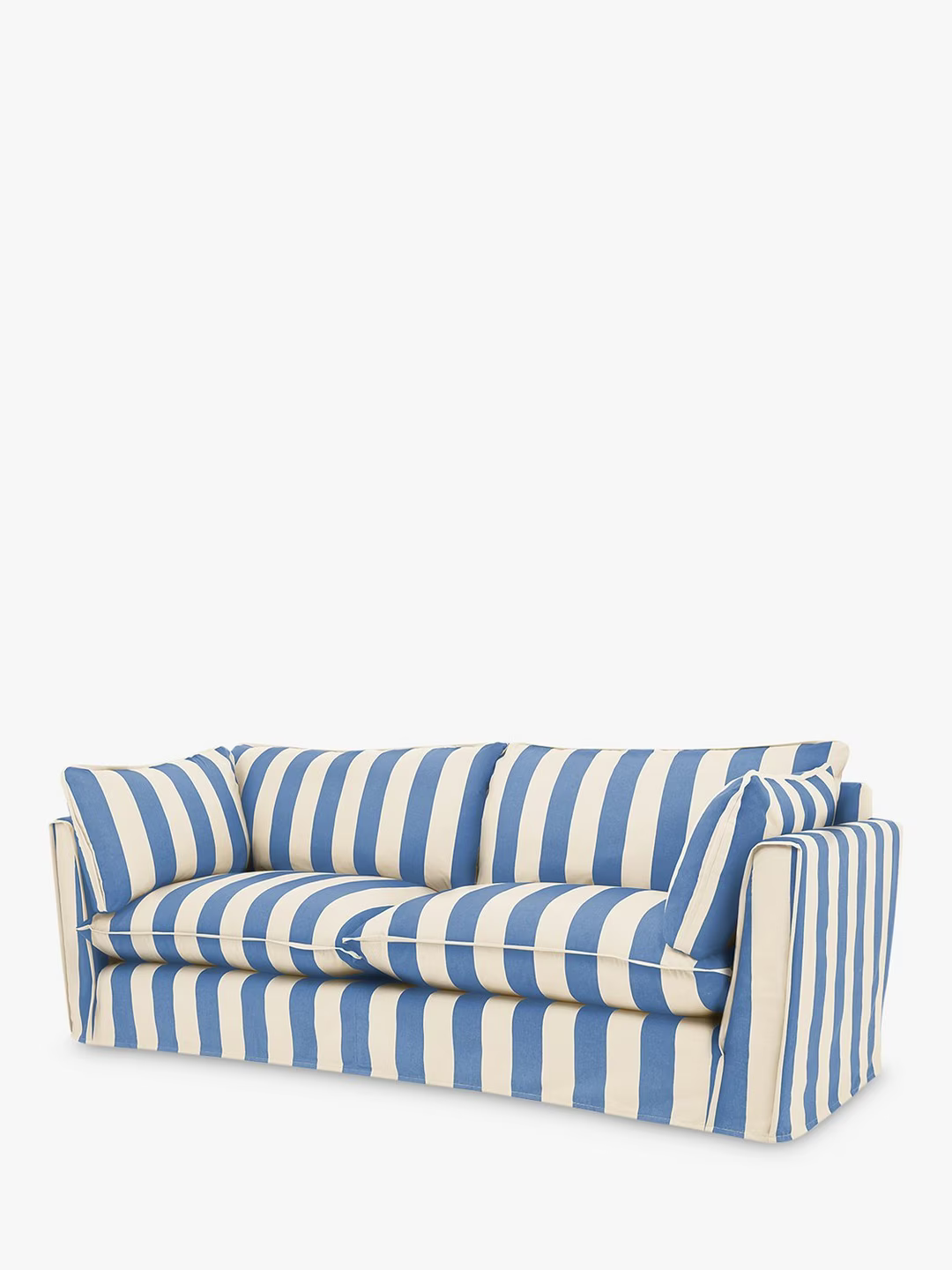Cocobella Large Sofa, Light Leg, Cornish Blue Stripe
