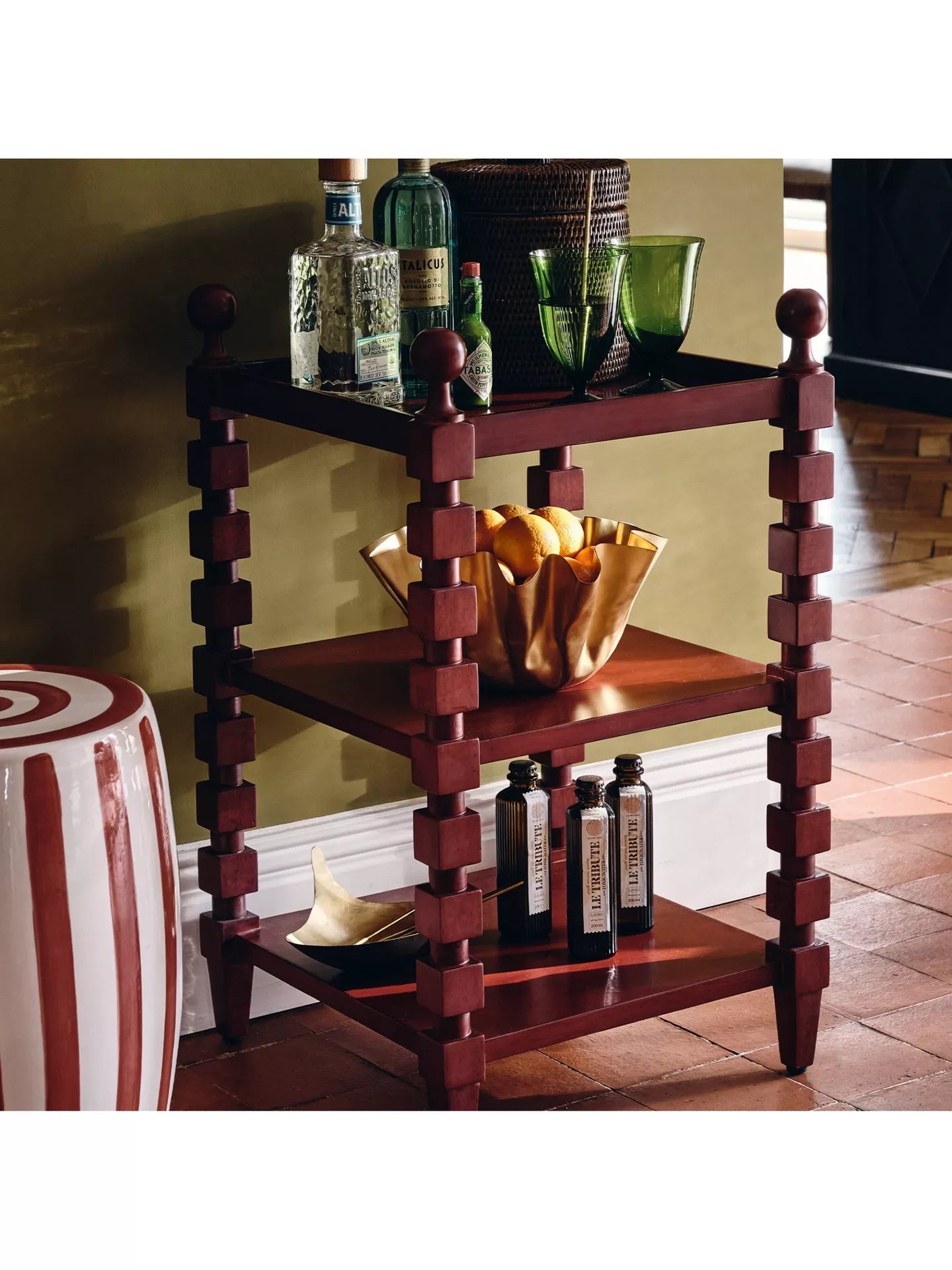 Huxley Side Table, Brushed Red