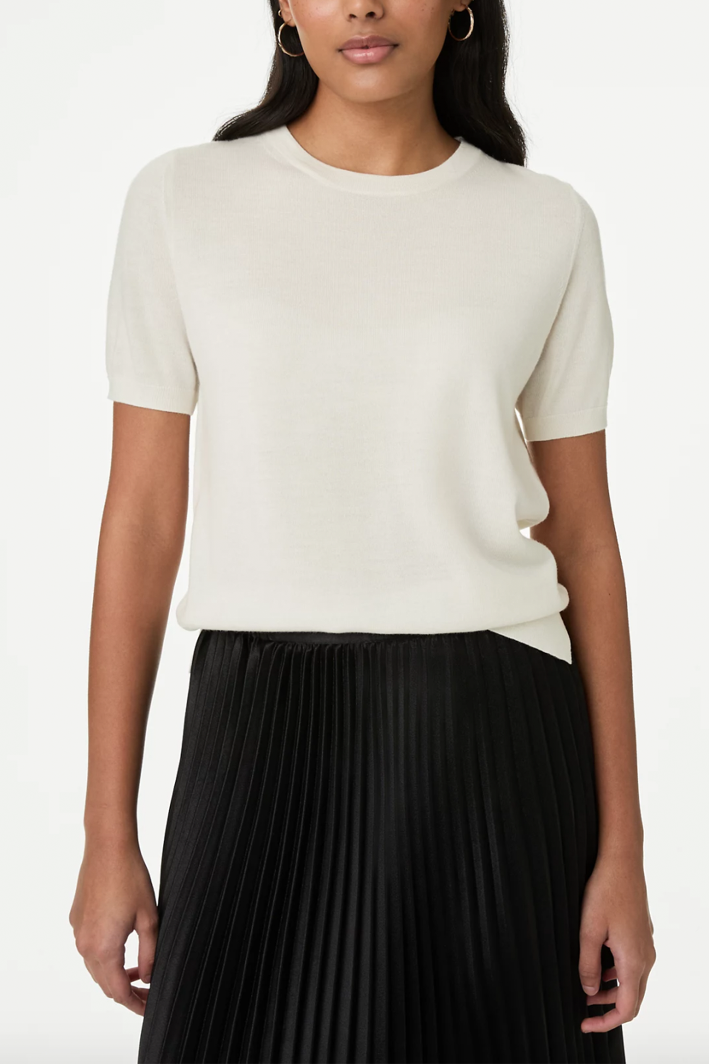 Pure Merino Wool Crew Neck Knitted Top