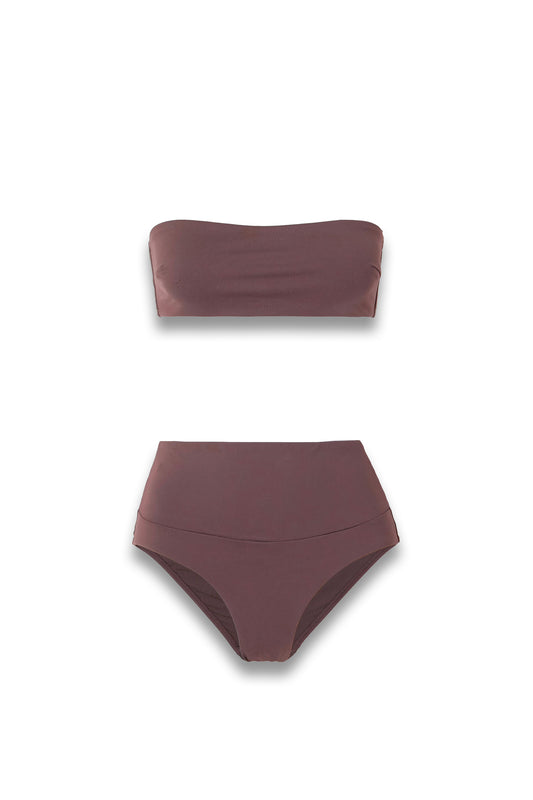 Recycled Bikini Briefs & Bandeau Bikini Top