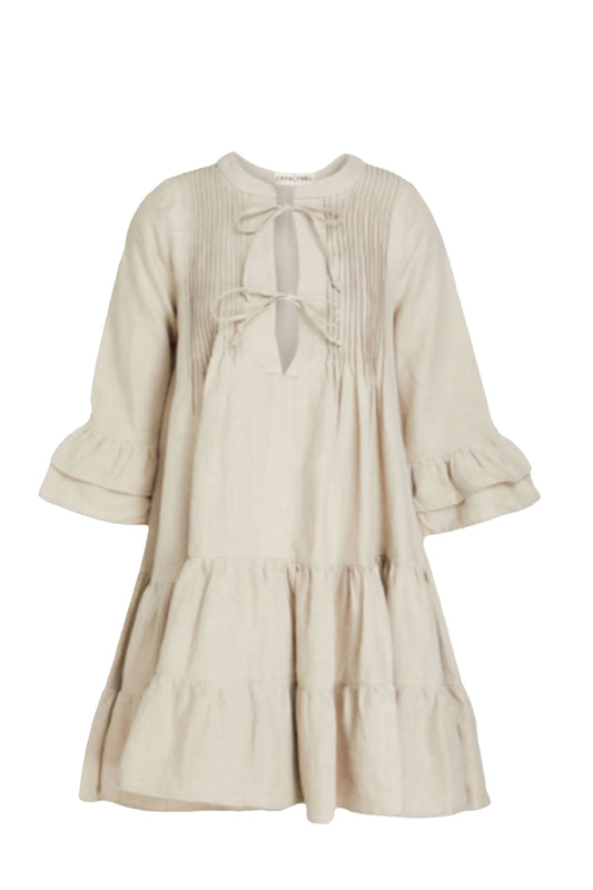 Nina Tiered Linen Mini Dress