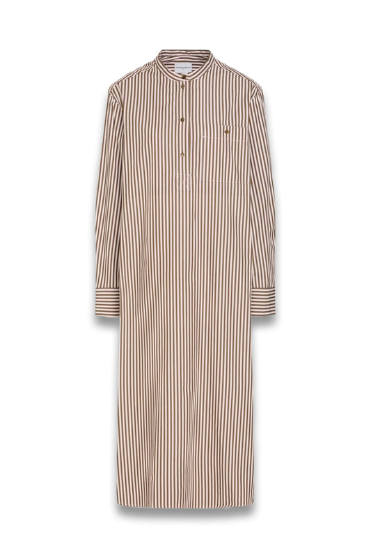 Striped Cotton-Poplin Midi Shirt Dress
