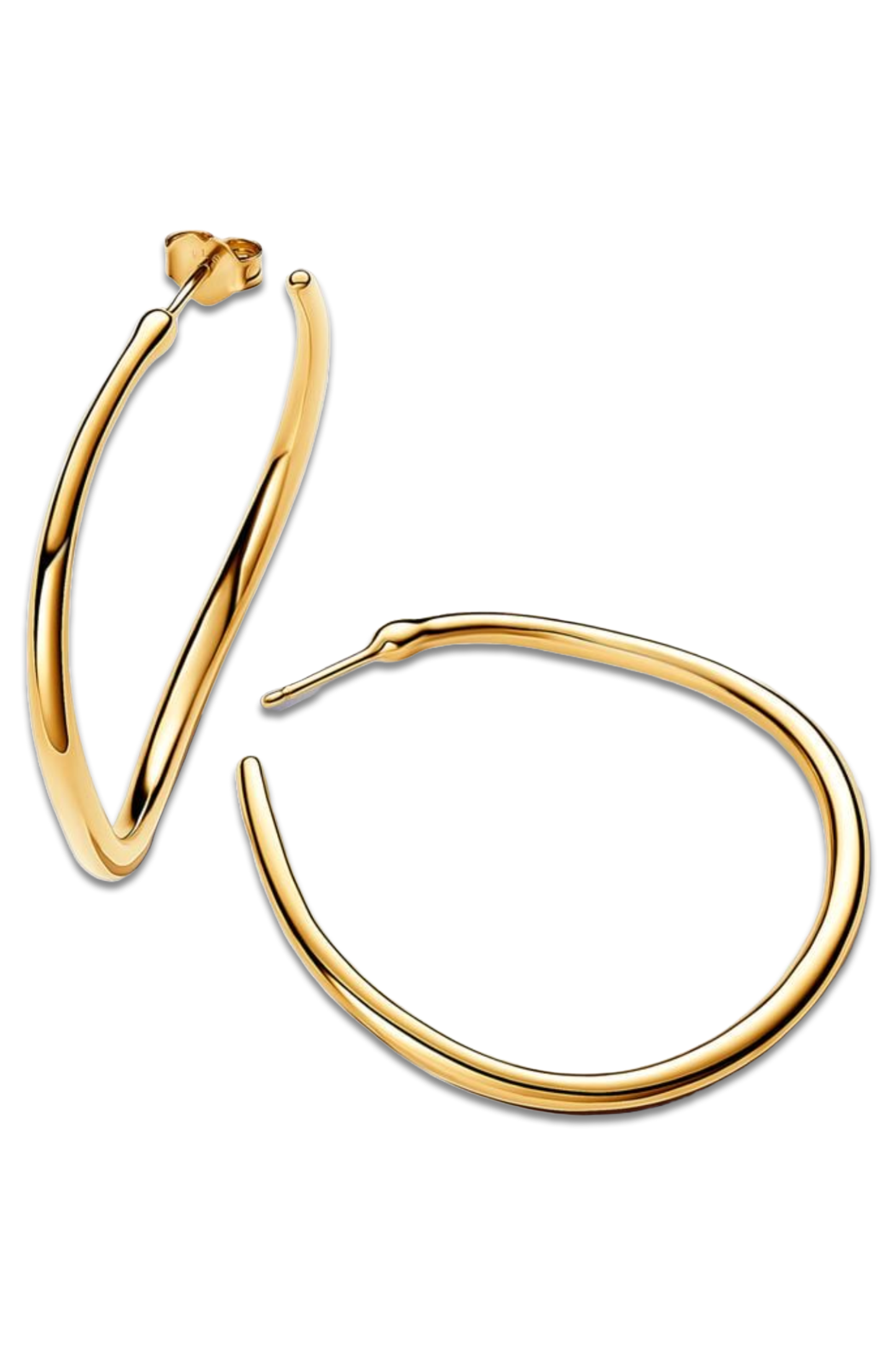 Organically Shaped 42mm Open Hoop Earrings
