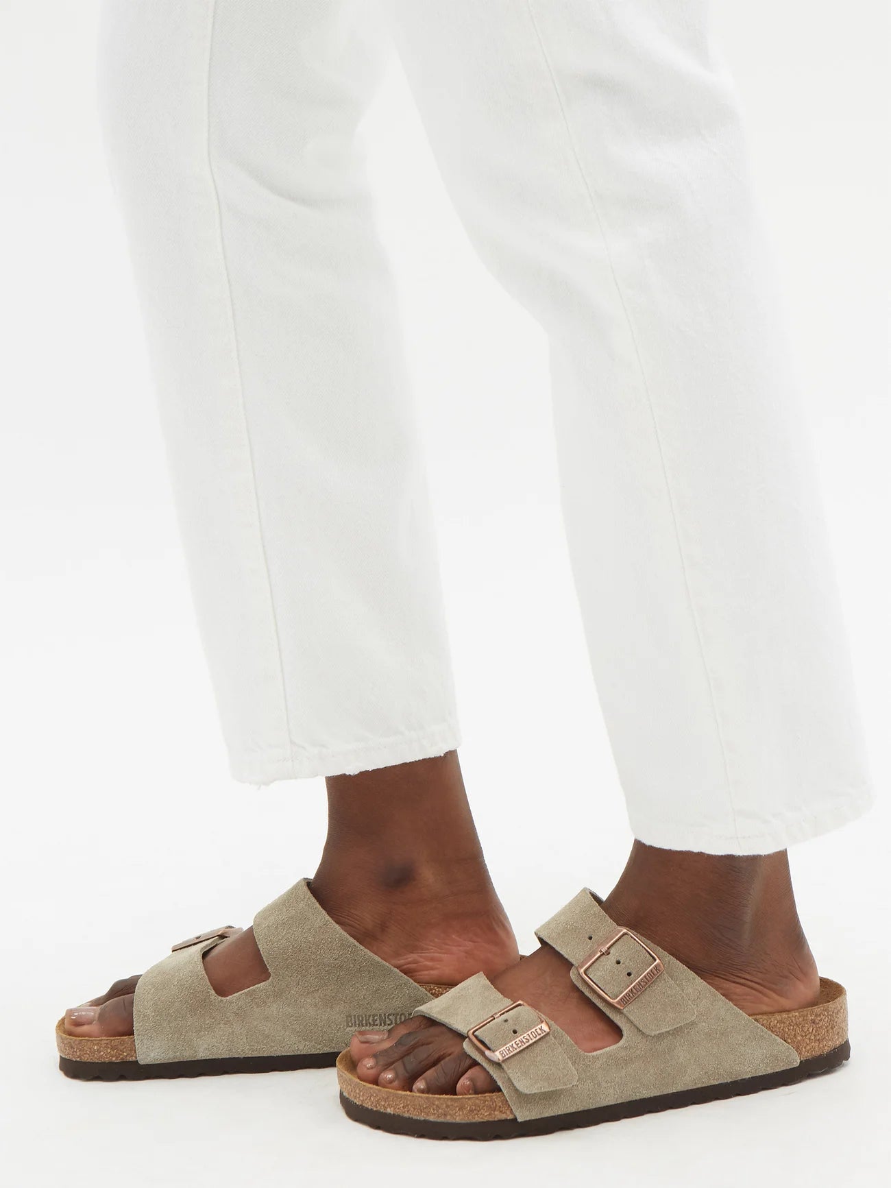 Arizona Suede Slides - Taupe