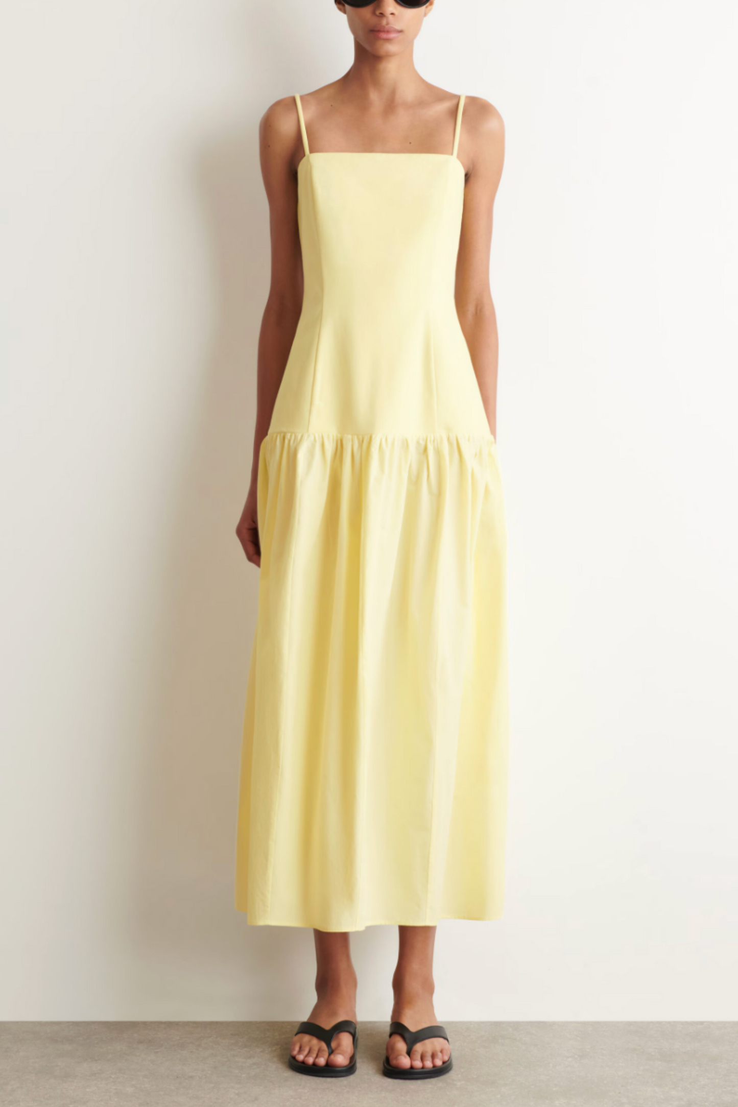 Sculpted Dropped-Waist Midi Dress