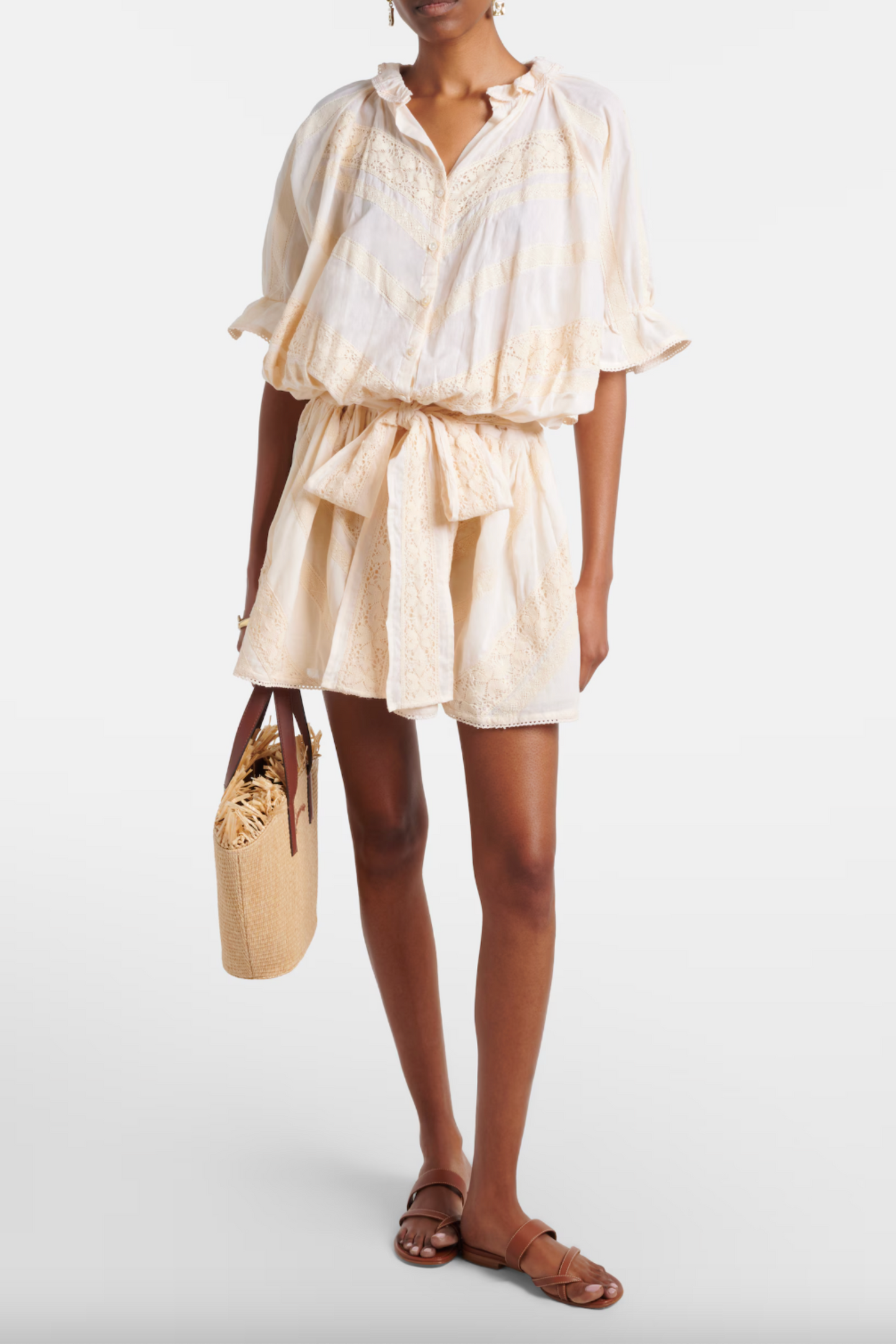 Embroidered Cotton Shirt Dress