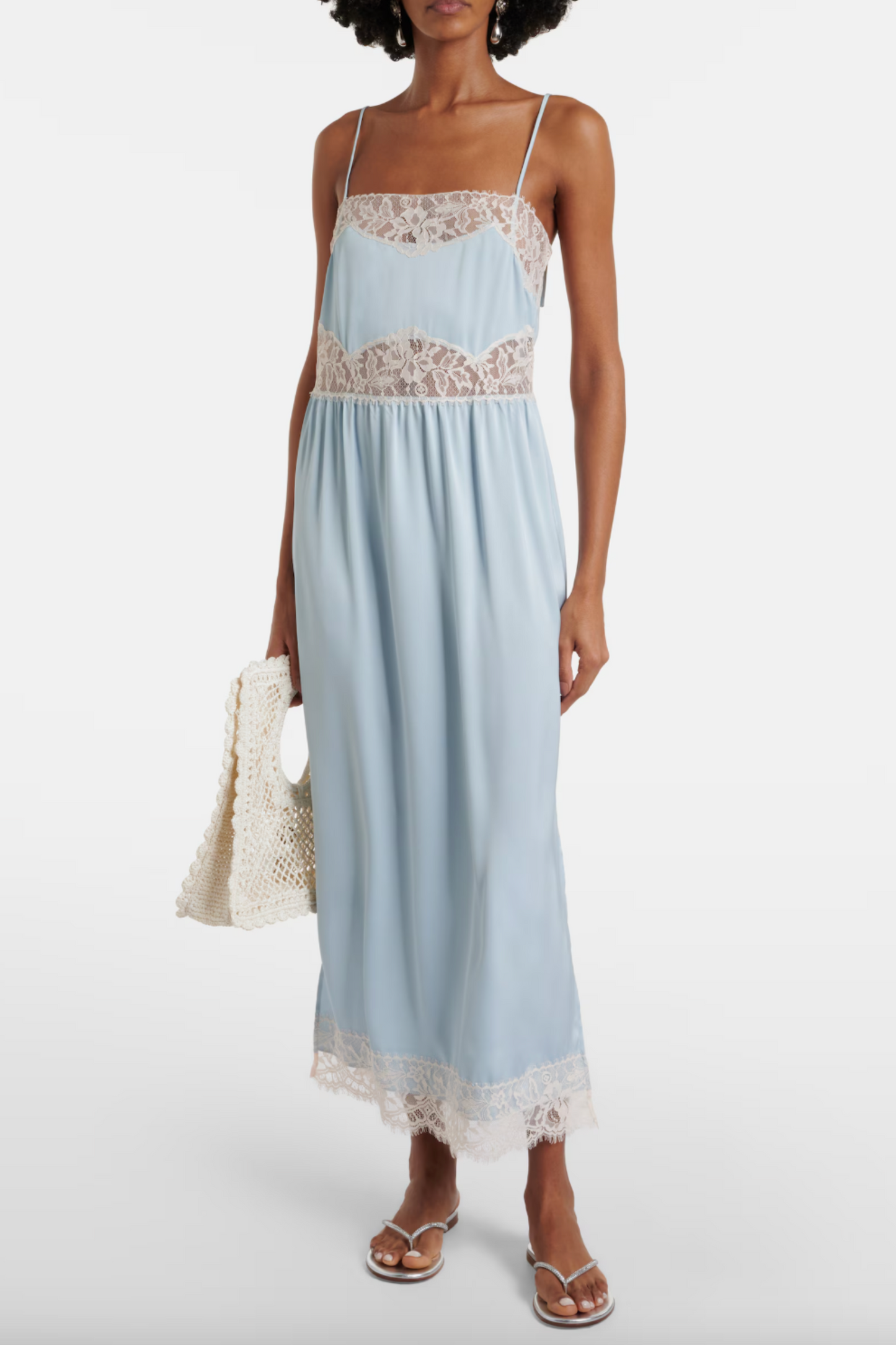 Morris Lace-trimmed Satin Midi Dress