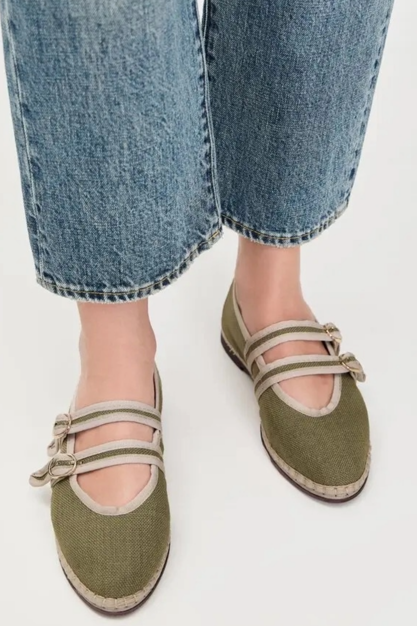 Linen-Blend Claire Ballet Flats