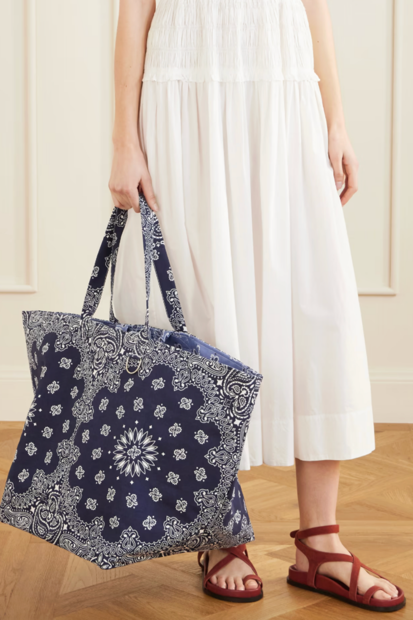 Maxi Basket Printed Cotton Tote