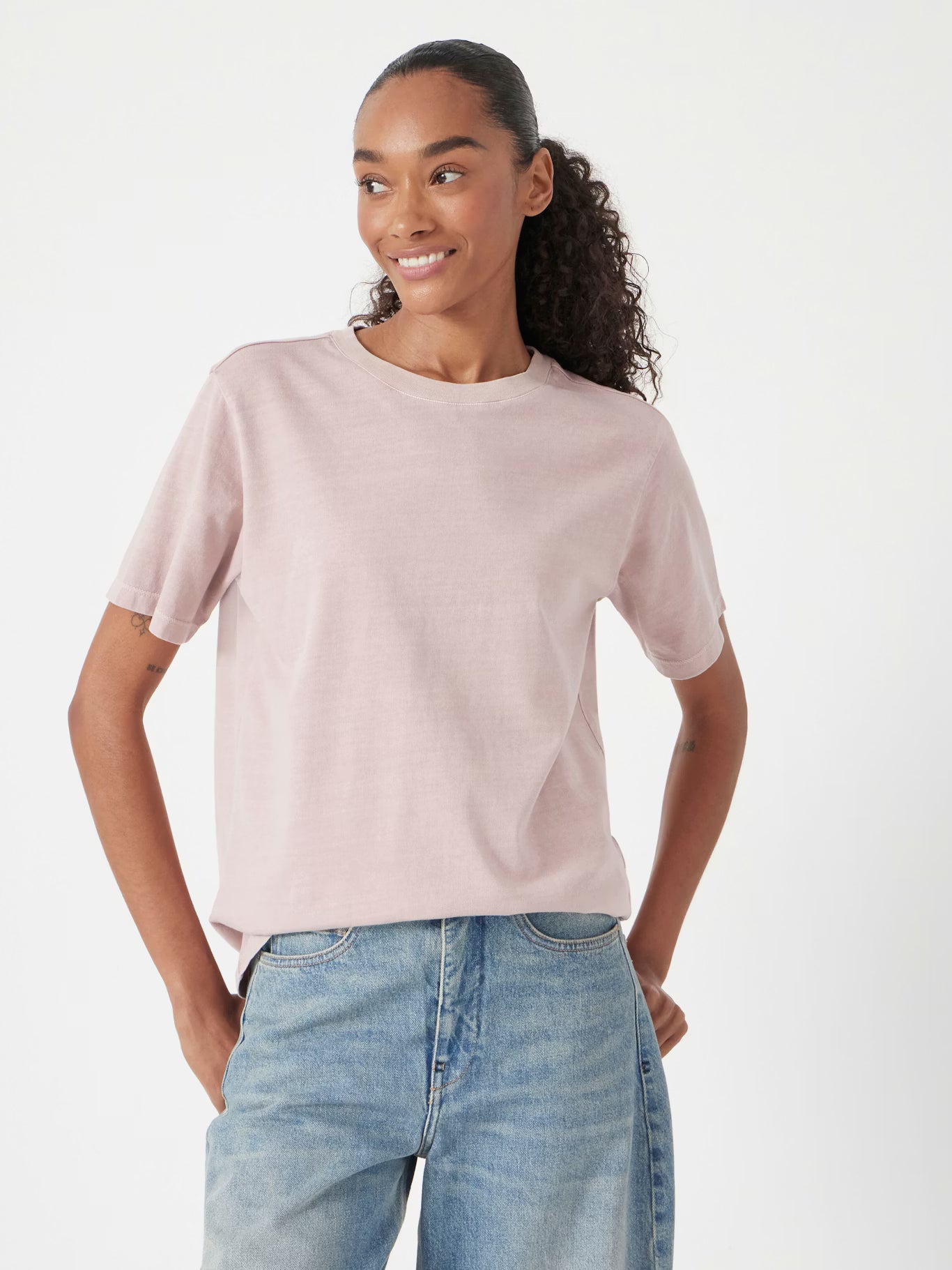 Rosewood Pink Rosie Regular Fit Cotton T-Shirt