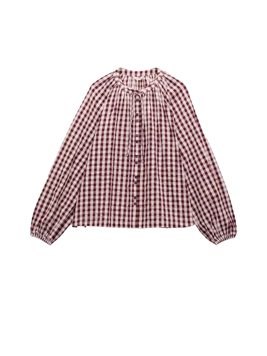 Elsa Gathered Gingham Beach Shirt
