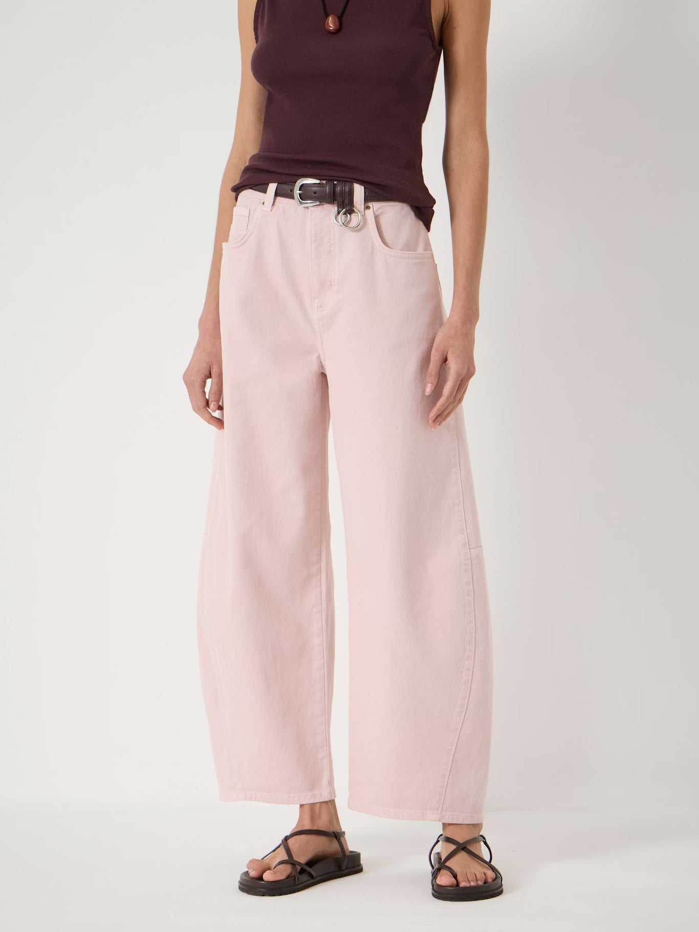 Cropped Bree Horseshoe Barrel-leg Jeans