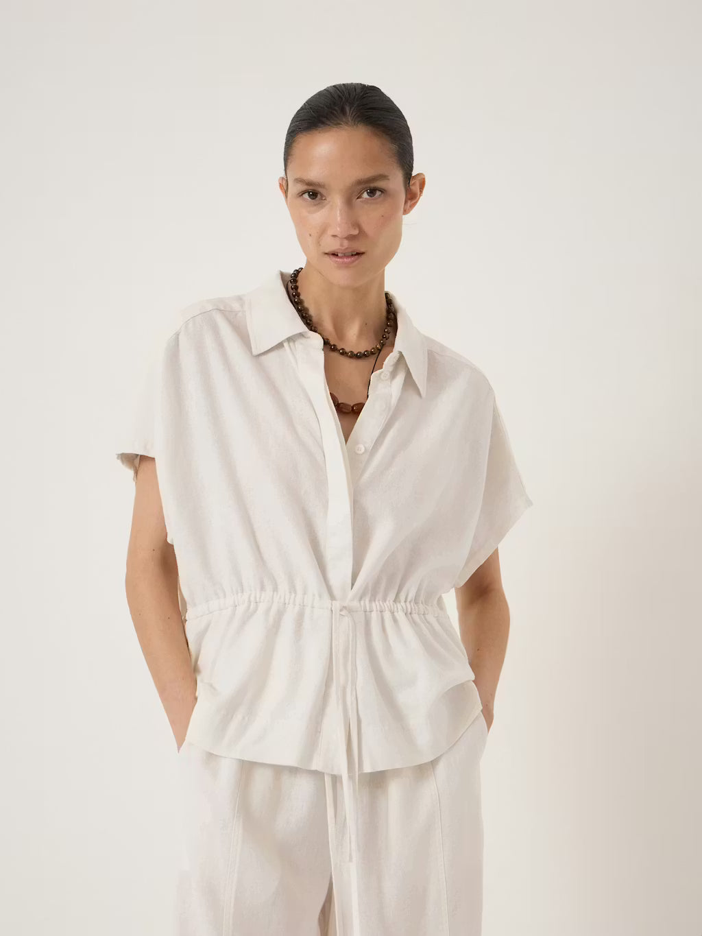 Mirai Linen Blend Short Sleeve Shirt