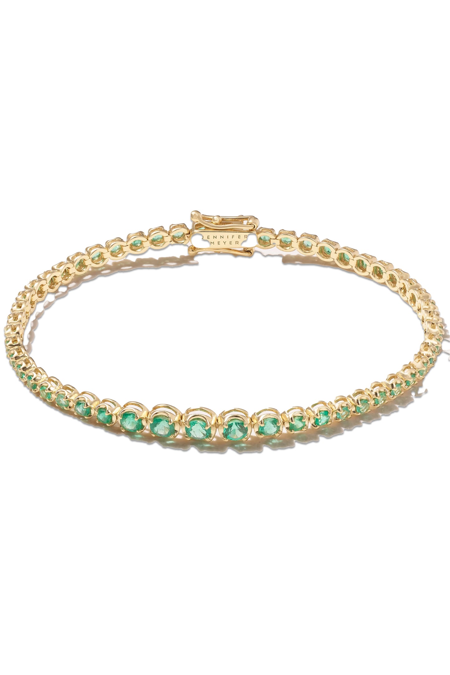 18-karat gold emerald tennis bracelet