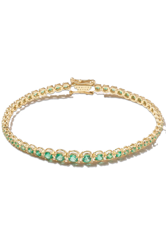 18-karat gold emerald tennis bracelet