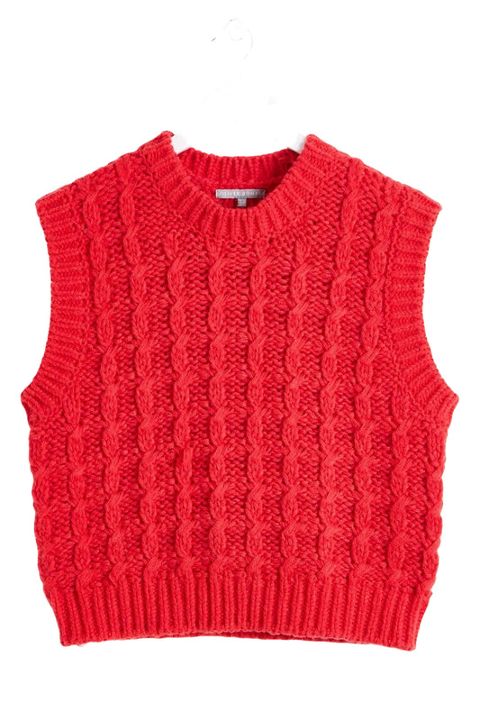 Red Chunky Knit Vest