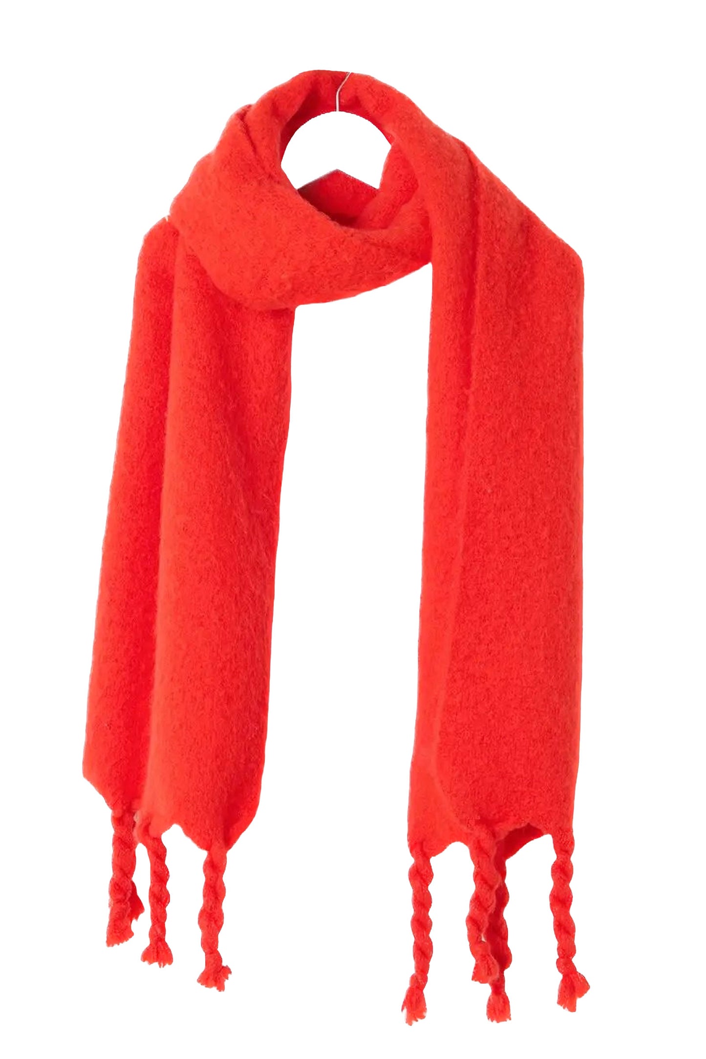 Red Twist Tassel Heavyweight Scarf