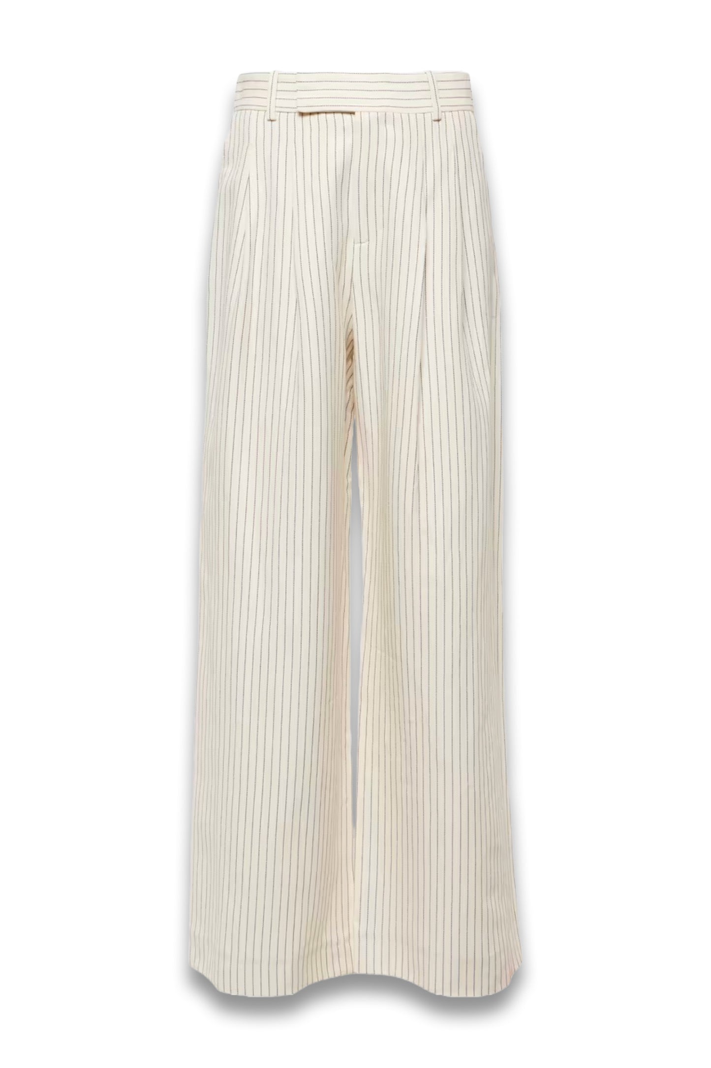 Mid-Rise Cotton and Linen Wide-Leg Pants