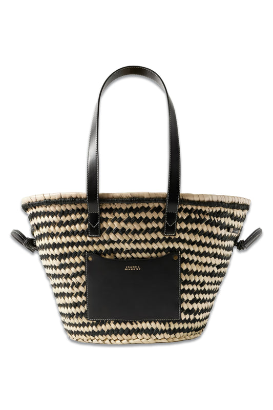 Cadix Leather-trimmed Raffia Tote