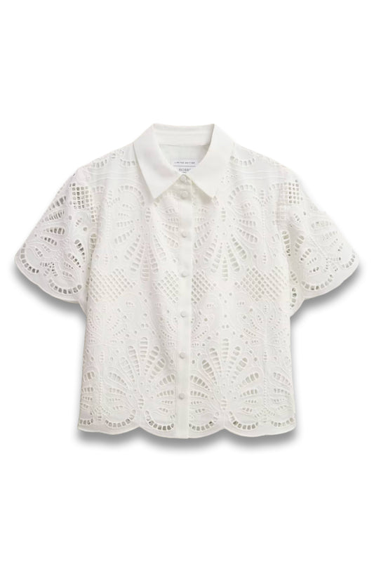 White Buscot Cotton Broderie Shirt