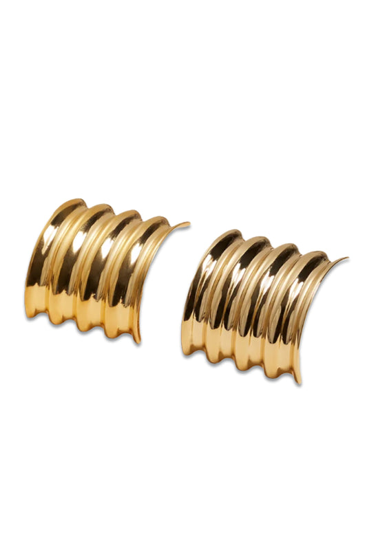 The Small Julius Panel Earrings in Gold