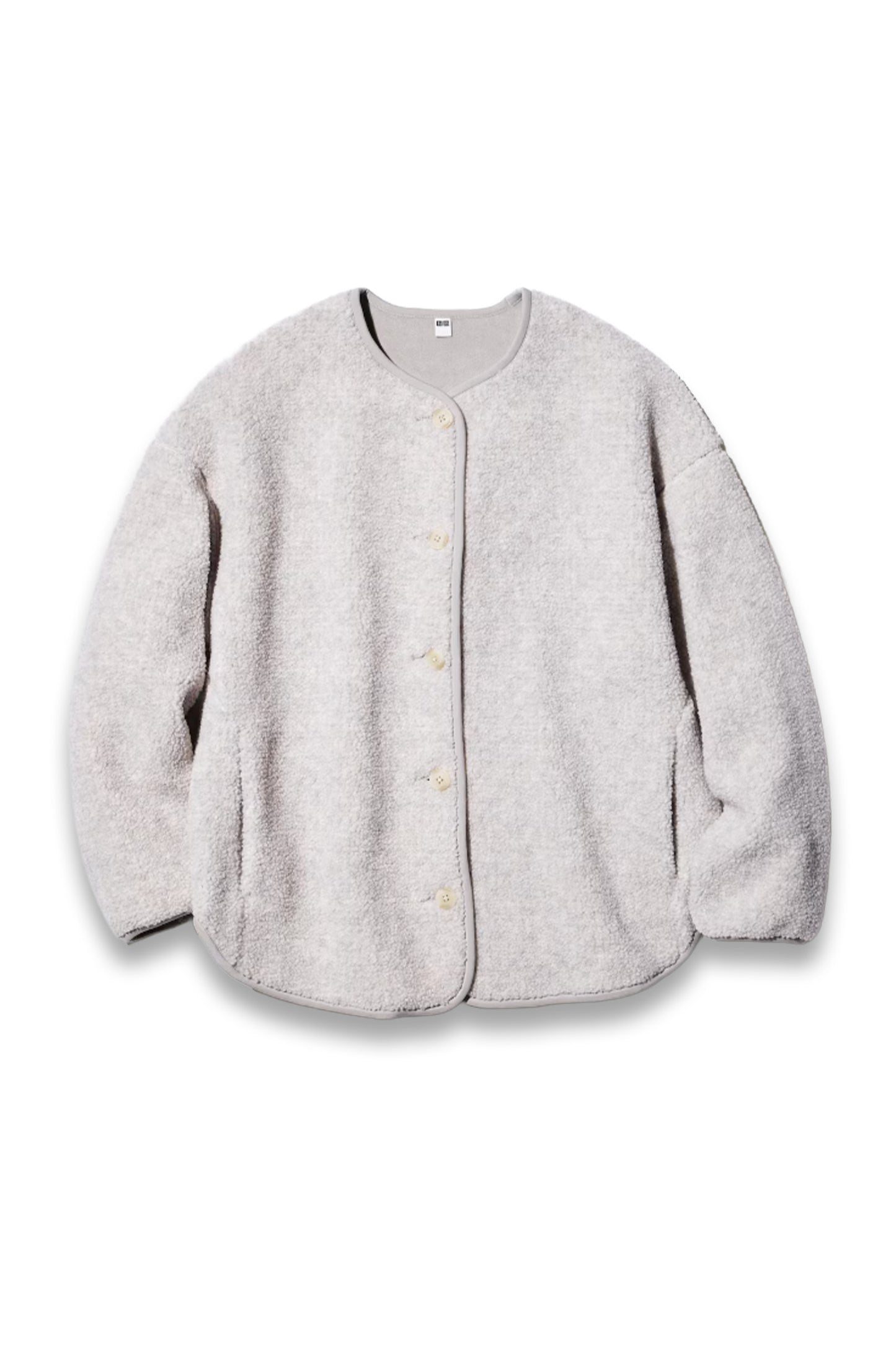 Pile Lined Fleece Relaxed Cardigan