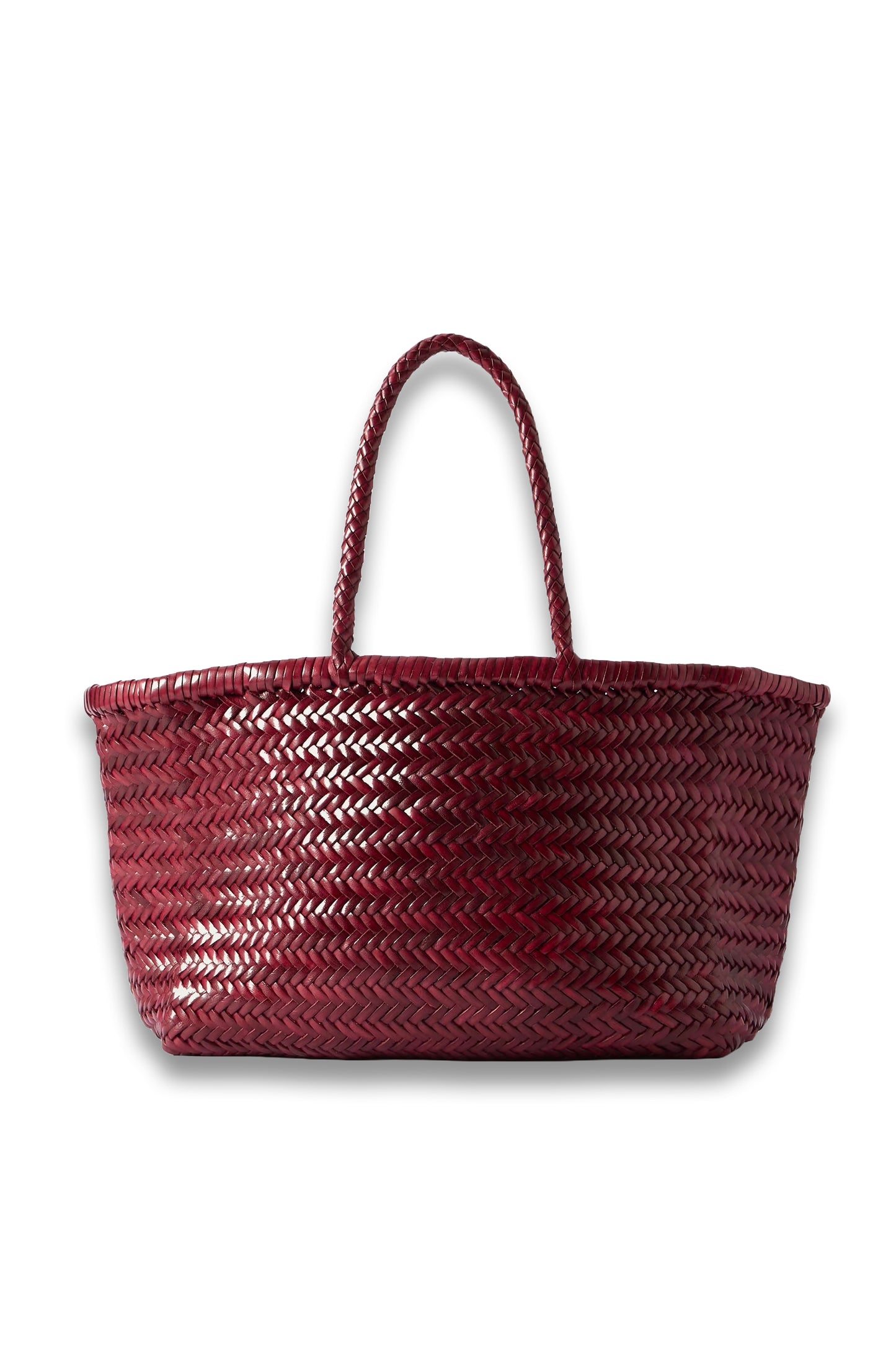 Bamboo Triple Jump Big Woven Leather Tote