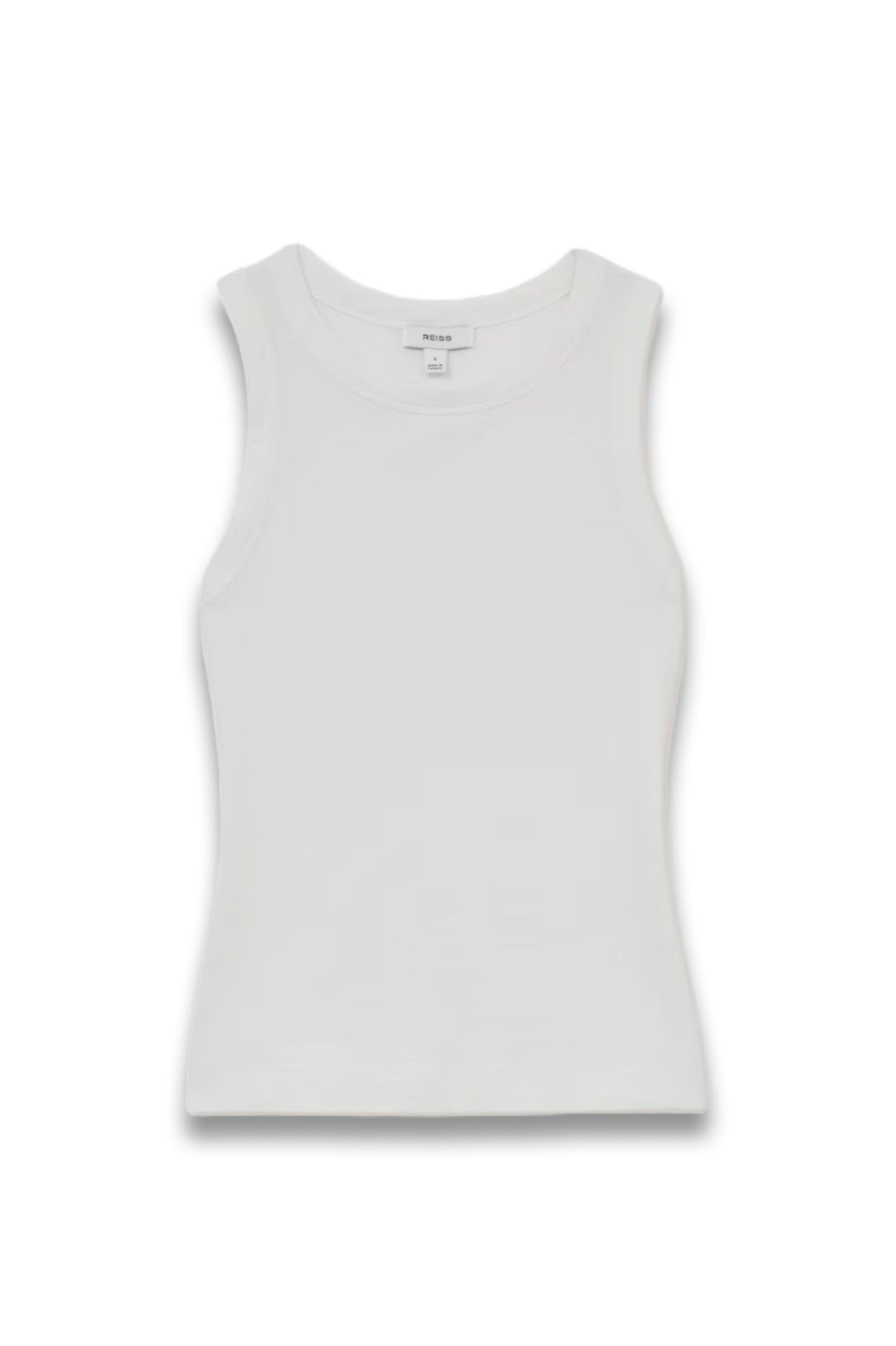 Stretch-cotton Racerback Vest in White