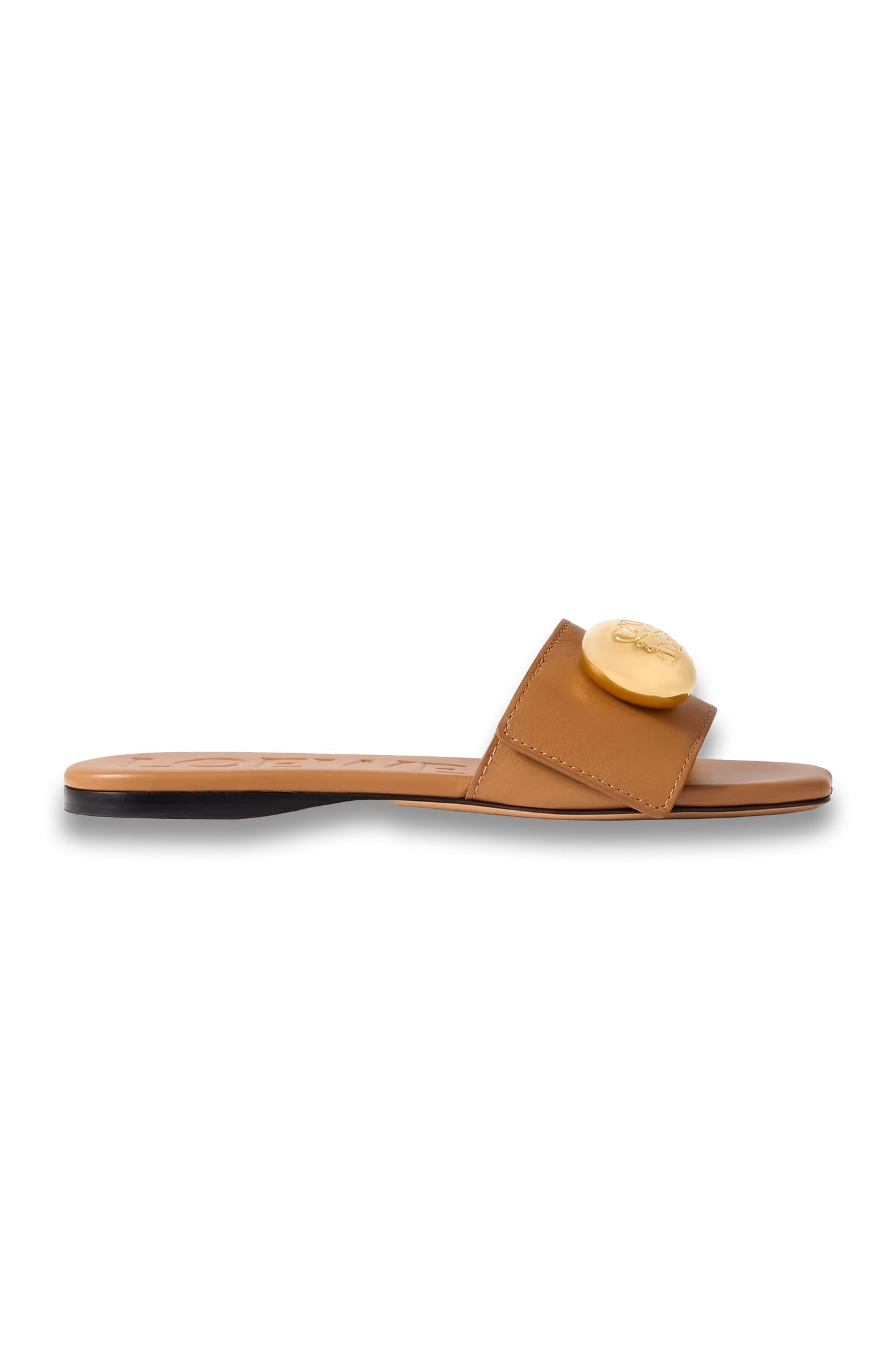 Pebble Embellished Leather Slides
