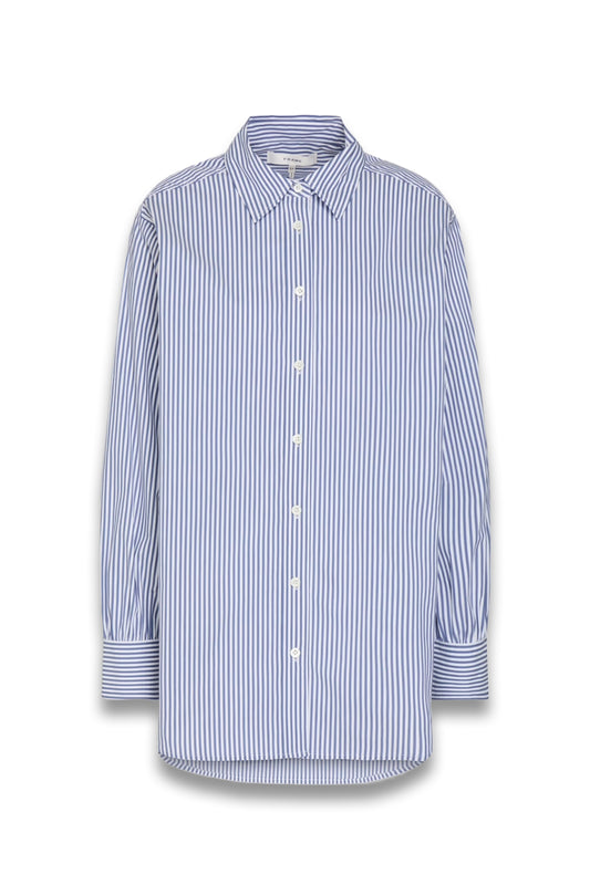 Striped Cotton-Blend Poplin Shirt