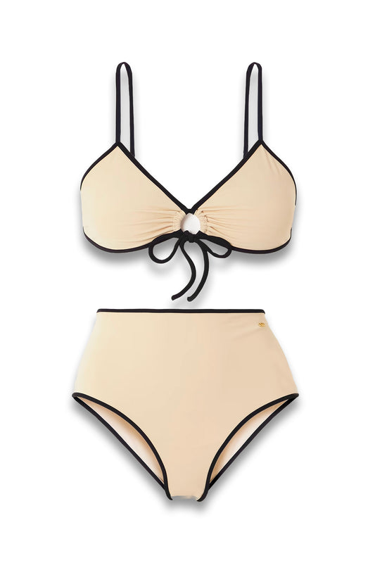 Embellished Two-Tone Bikini