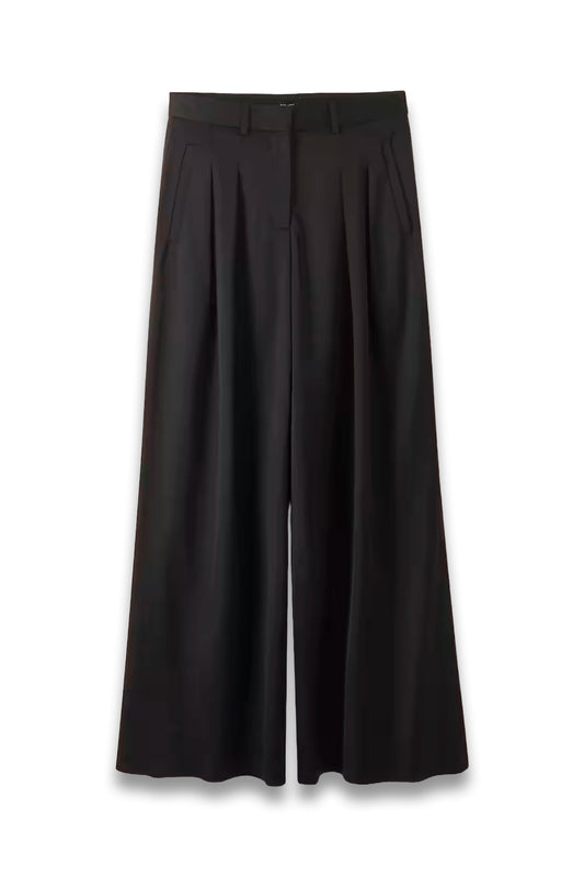 Fluid Pleat Front Satin Man Pant