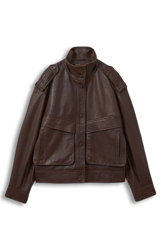 Cleo Atelier Grained Leather Jacket