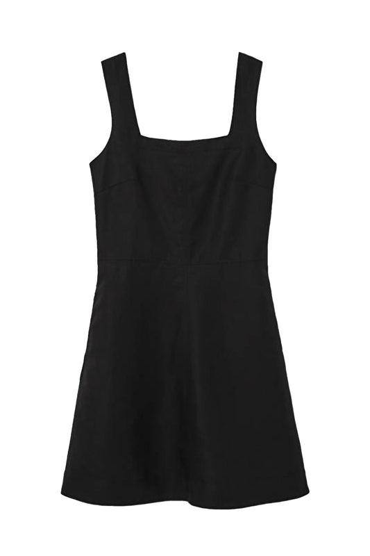 Square-neck Mini Pinafore Dress